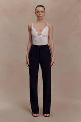 Maude Crepe Straight Leg Pants - Black