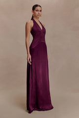 Maura Taffeta And Satin Maxi Dress - Wine