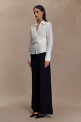 Arlo Wide Leg Suiting Trouser - Black