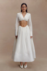 Greta Gathered Maxi Skirt - White