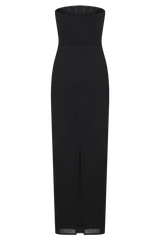 Gemma Strapless Mesh Maxi Dress - Black