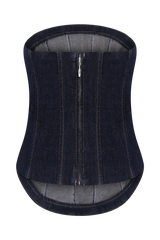 Monte Strapless Denim Corset - Washed Indigo Blue