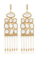 Annika Horizontal Resin Drop Earrings - Gold