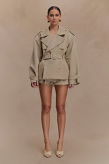 Alden Short Trench Jacket - Pebble