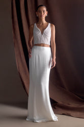 Kathia Pearl Hand Beaded Top - White