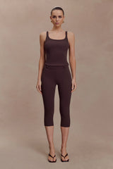 Blanca Stretch Crepe Cami Top - Chocolate