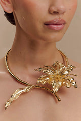 Allona Floral Choker - Gold