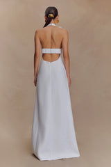 Carolyn Linen Bubble Maxi Dress - White