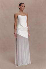 Karina Strapless Scuba Corset - White