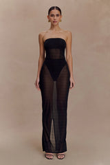 Aoife Mesh Maxi Skirt - Black