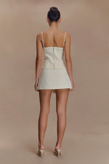 Jaime Spaghetti Strap Suiting Top - Ivory