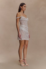 Connie Beaded Bodycon Mini Dress - Nude