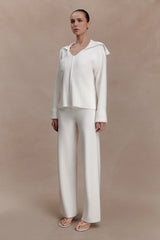 Kerrymae Straight Leg Knit Pants - Off White