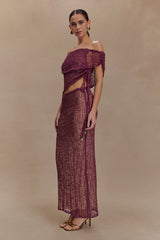 Cordelia Off Shoulder Knit Top - Mauve