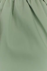 Ariana Pleated Neck Mini Dress - Sage