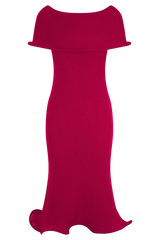 Molly Off Shoulder Knit Midi Dress - Raspberry