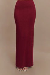 Kyle Knit Maxi Skirt - Cherry Red
