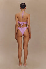 Skye Floral Crochet Tie Up Bikini Bottom - Lilac