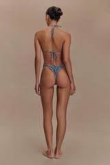 Persephone Gingham Bikini Bottoms - Navy