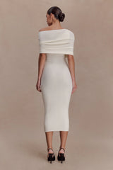 Zandie Cashmere Blend Knit Midi Dress - Ivory