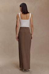Aisling Ribbed Square Neck Sleeveless Top - Ivory