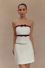 Aisha Suiting Mini Skirt - Ivory
