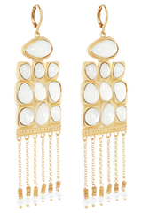 Annika Horizontal Resin Drop Earrings - Gold