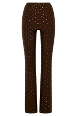Jackie Diamante Straight Leg Pants - Chocolate