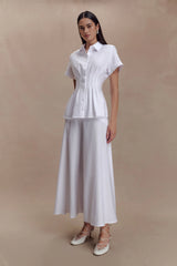 Selma Short Sleeve Linen Shirt - White