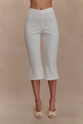 Layla Flared Crepe Capri Pants - White