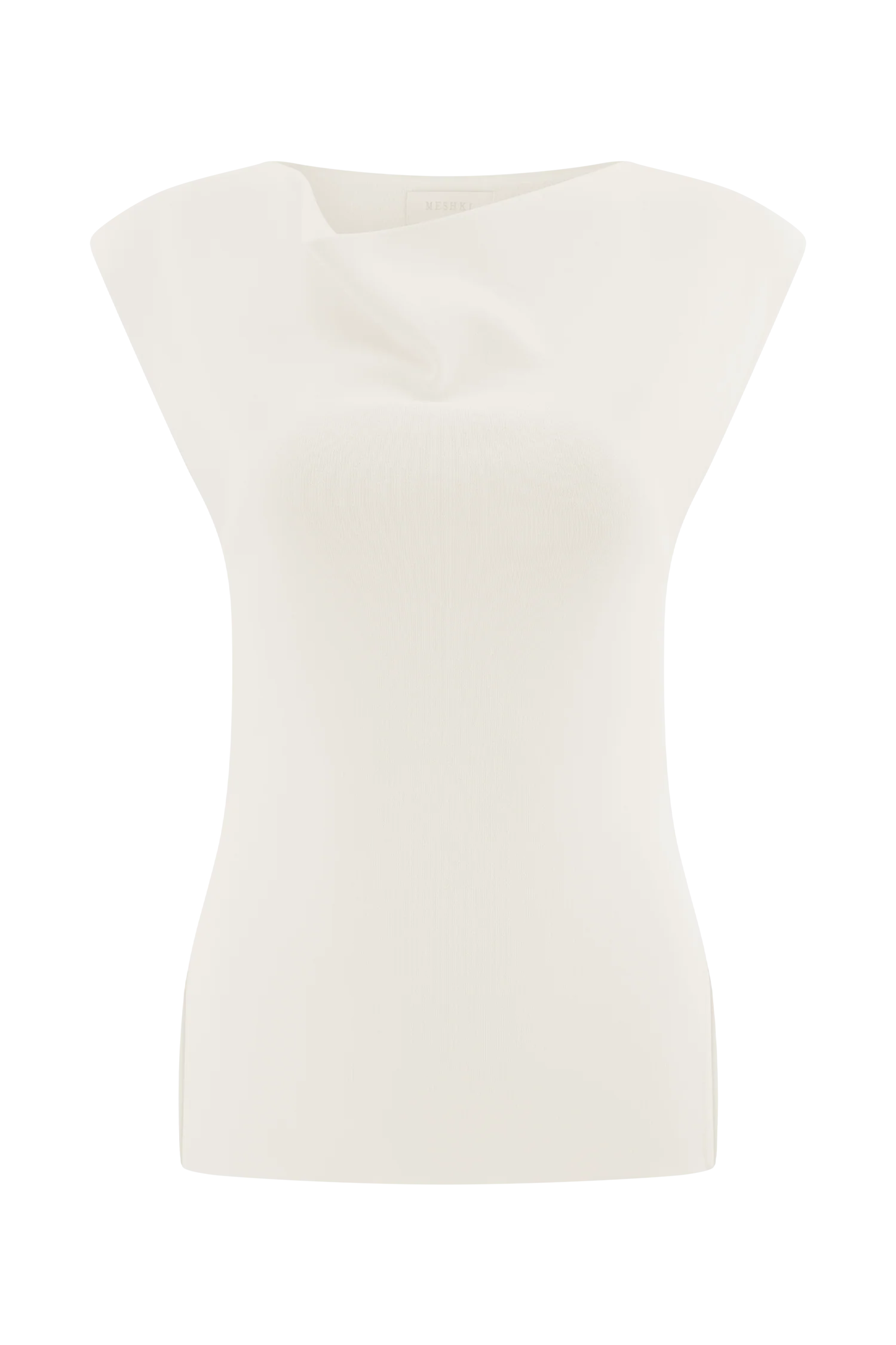 Francisca Cowl Neck Knit Top - White