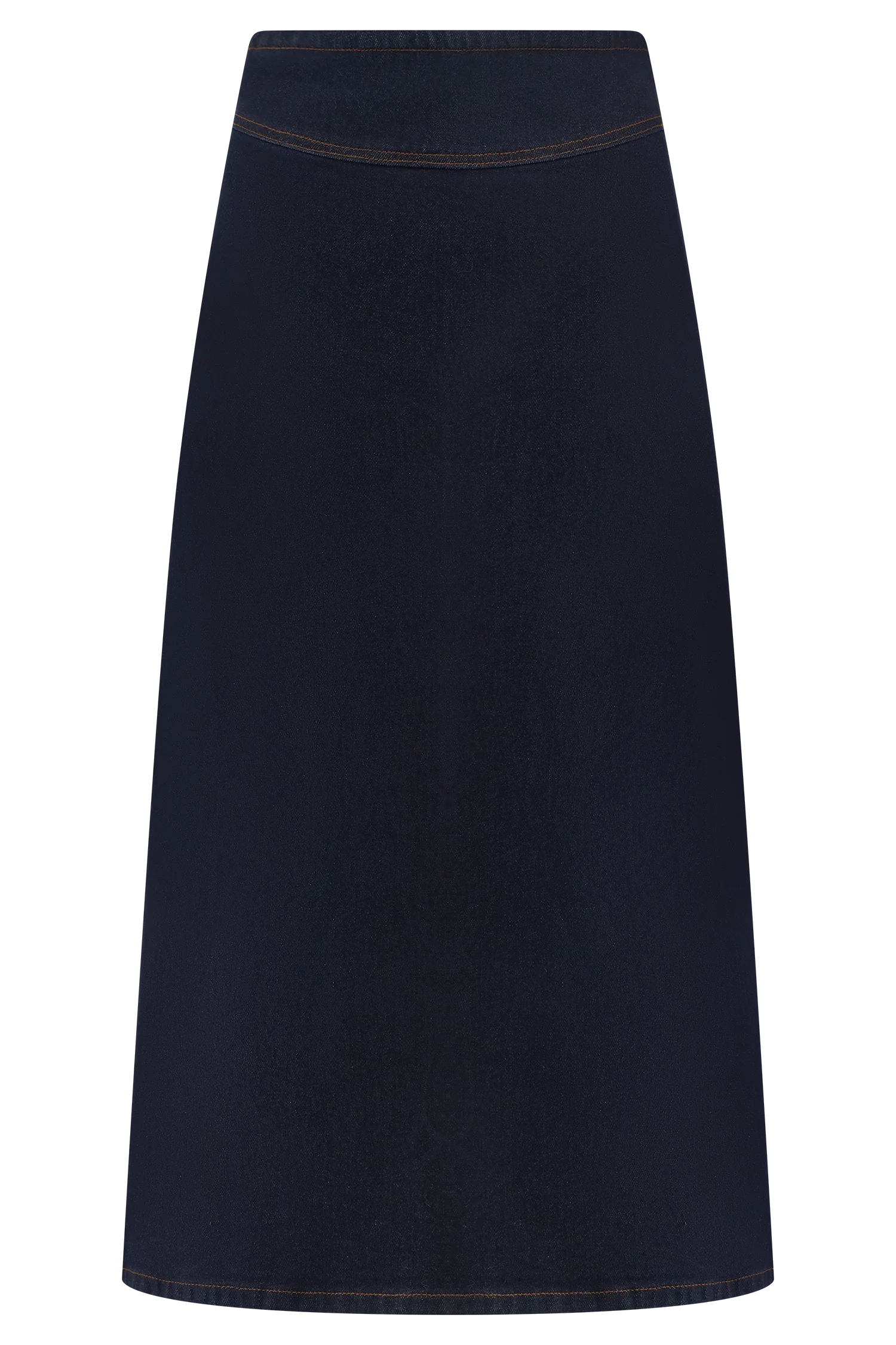Cecilia Denim A-Line Midi Skirt - Indigo Blue