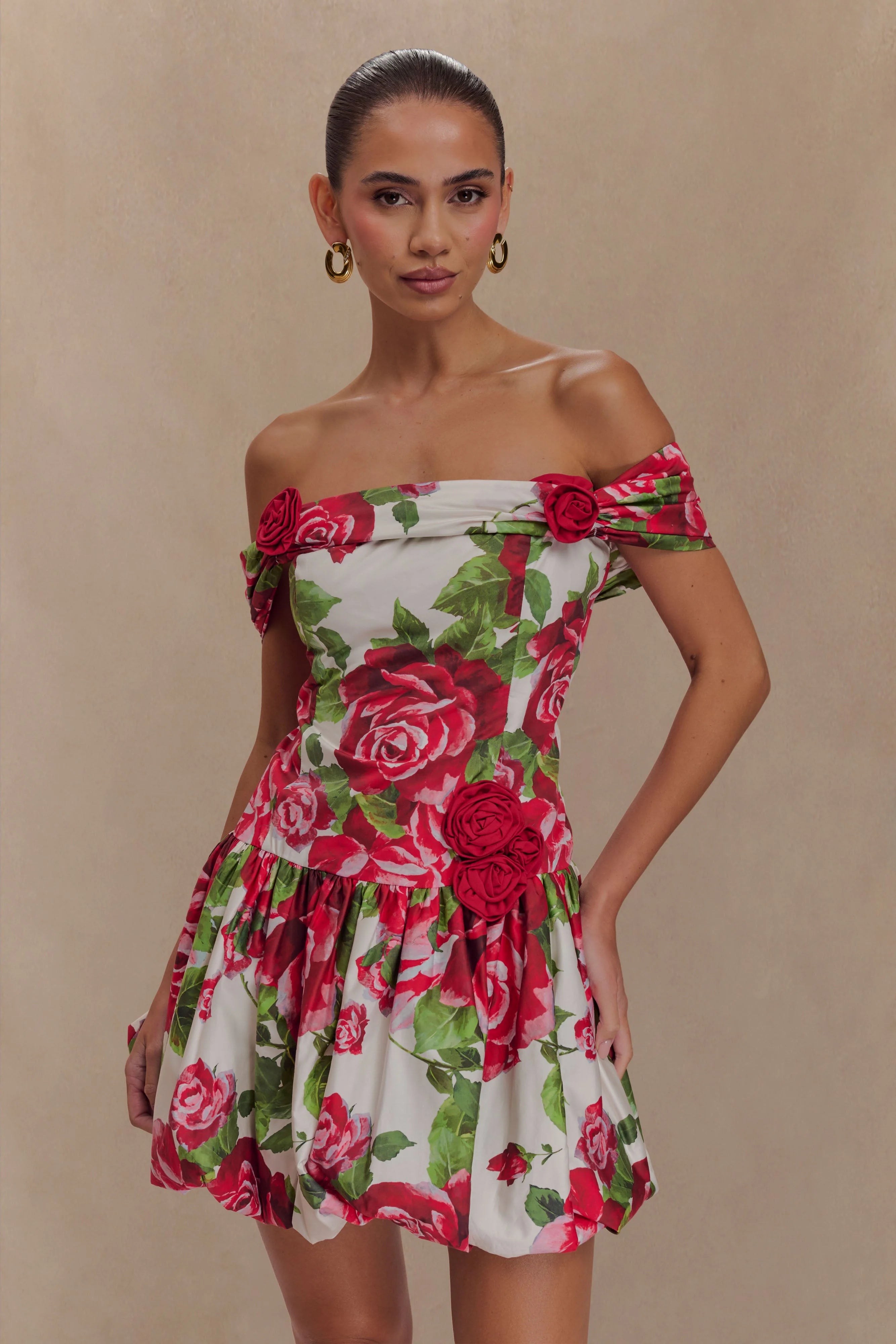Giovanna Off Shoulder Mini Dress - Sonia Rose Print