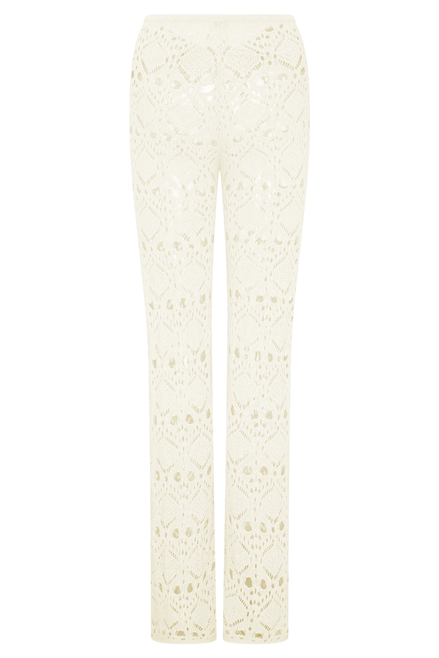 Trena Crochet Knit Pants - Ivory