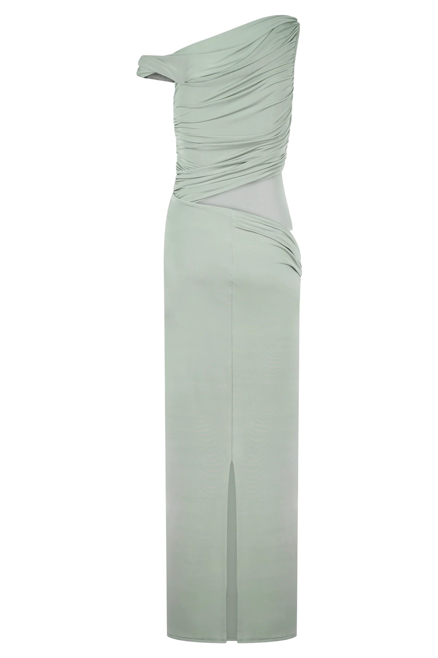 Callen One Shoulder Slinky Maxi Dress - Sage