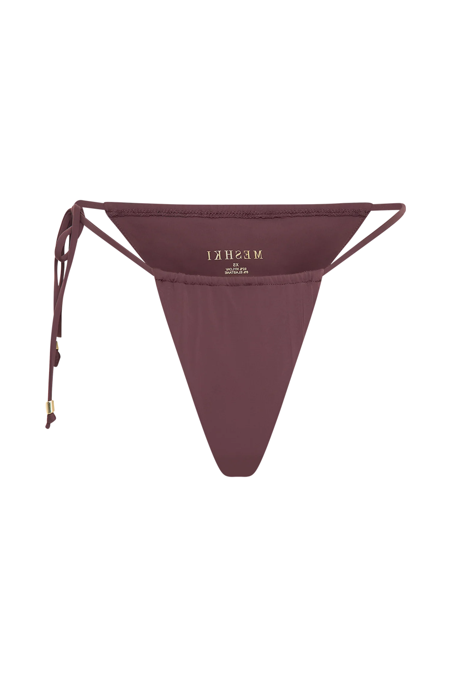 Andie Ruched String Side Bikini Brief - Chocolate