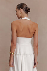 River Halter Neck Sleeveless Top - White