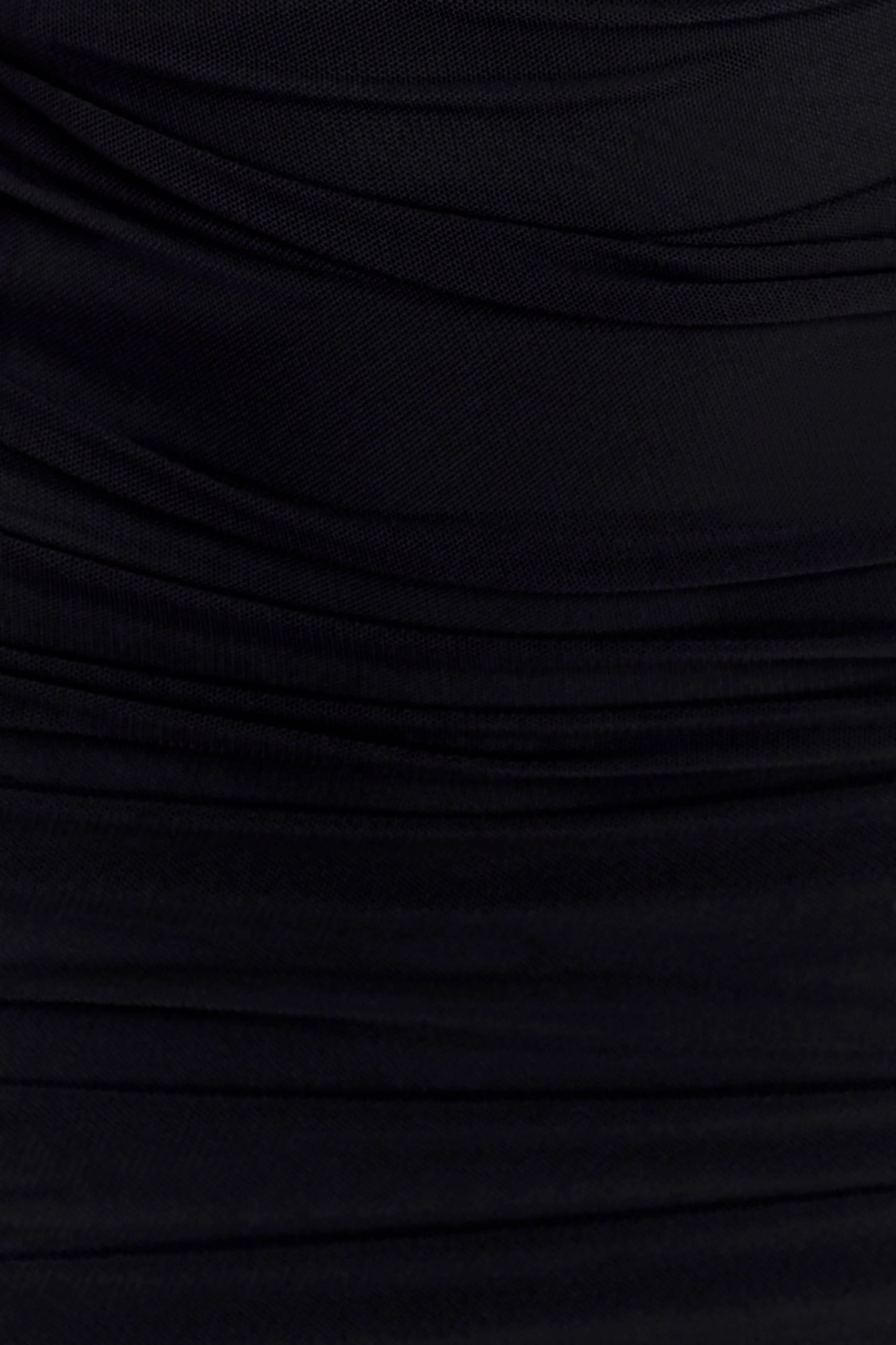 Jianna Strapless Mesh Maxi Dress - Black