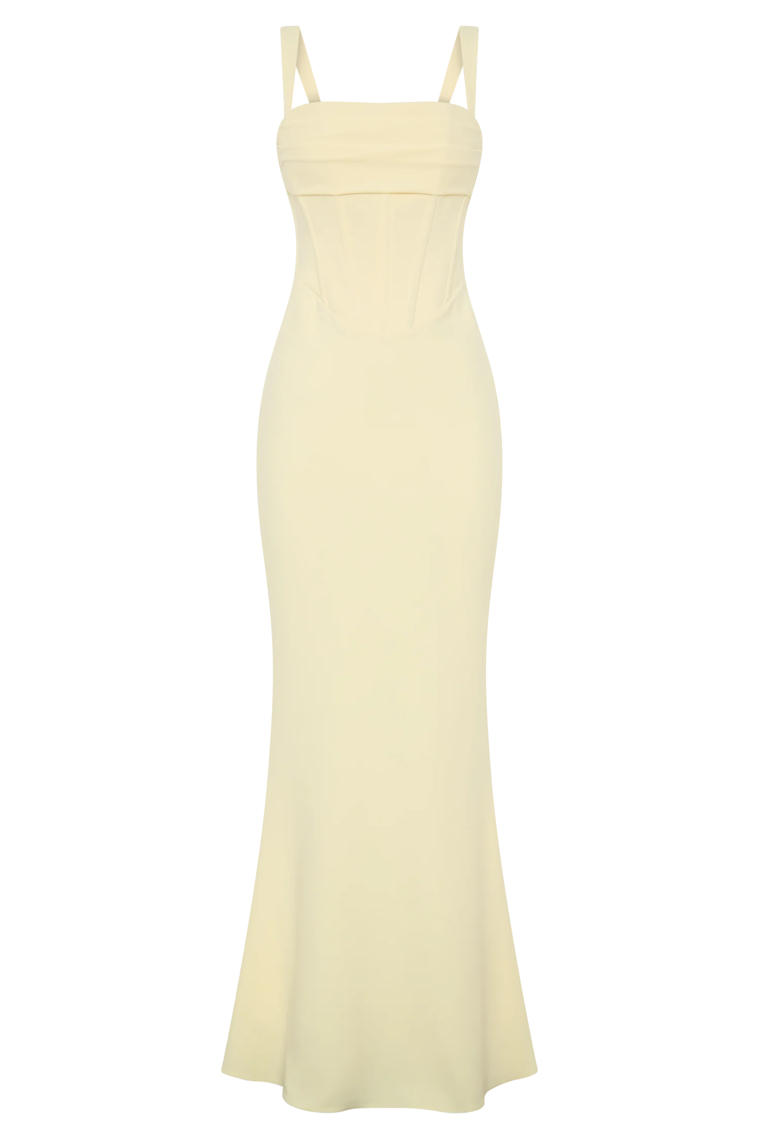 Luella Crepe Corset Maxi Dress - Lemon