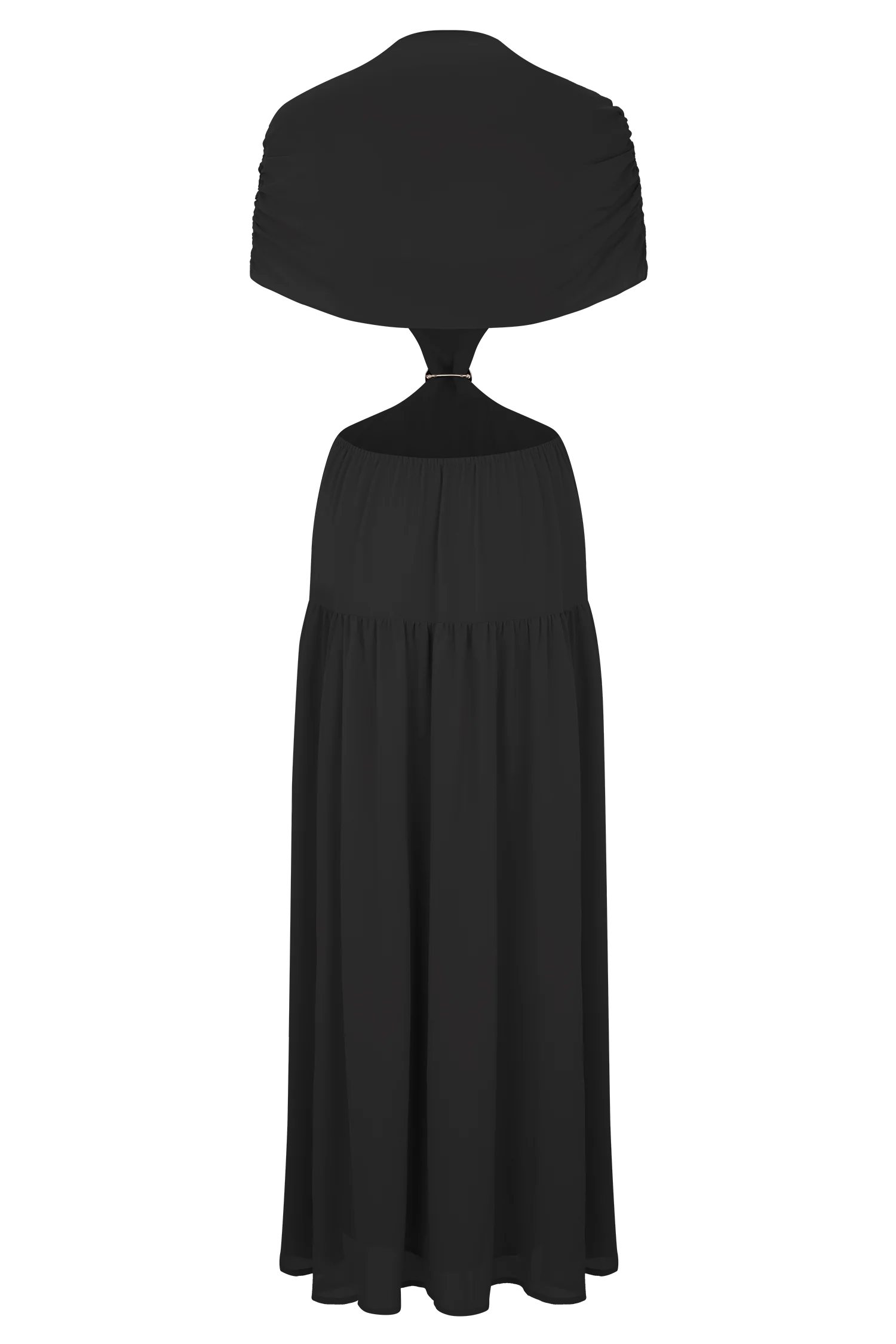 Georgina Chiffon Midi Dress - Black