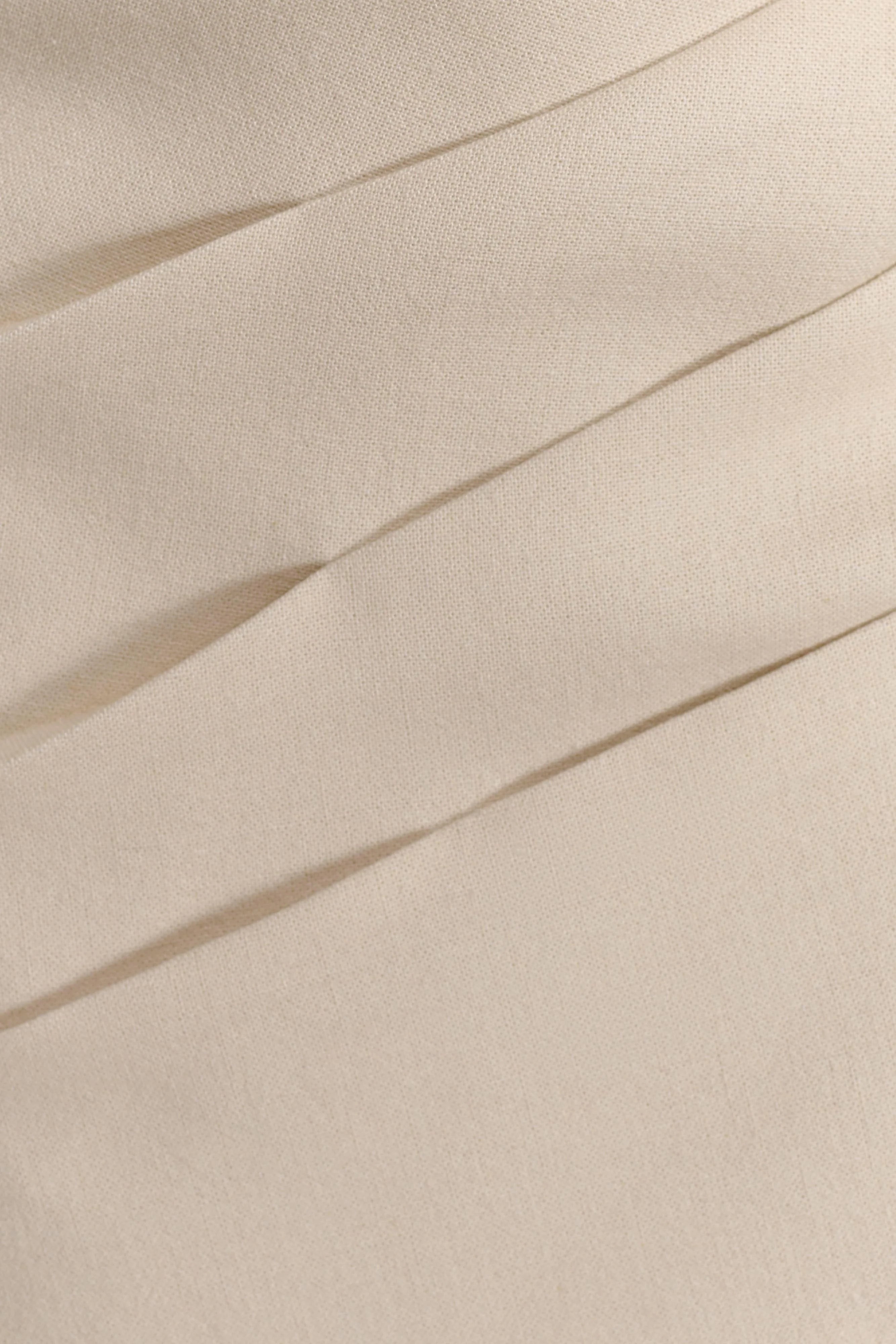 Helena One Shoulder Linen Mini Dress - Natural Beige