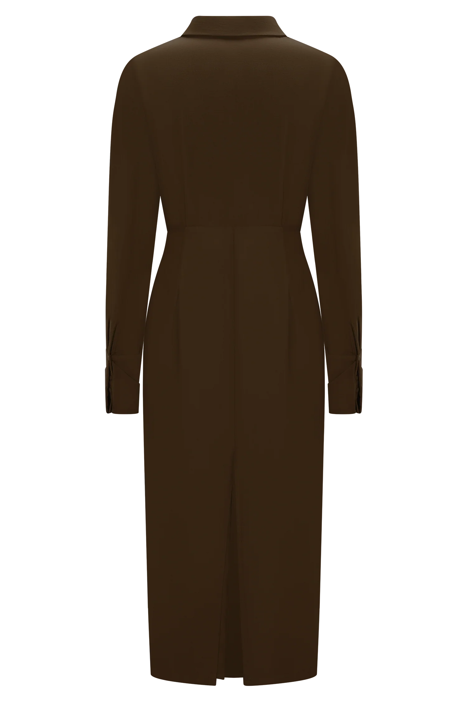 Cecilie Cut Out Shirt Midi Dress - Dark Chocolate