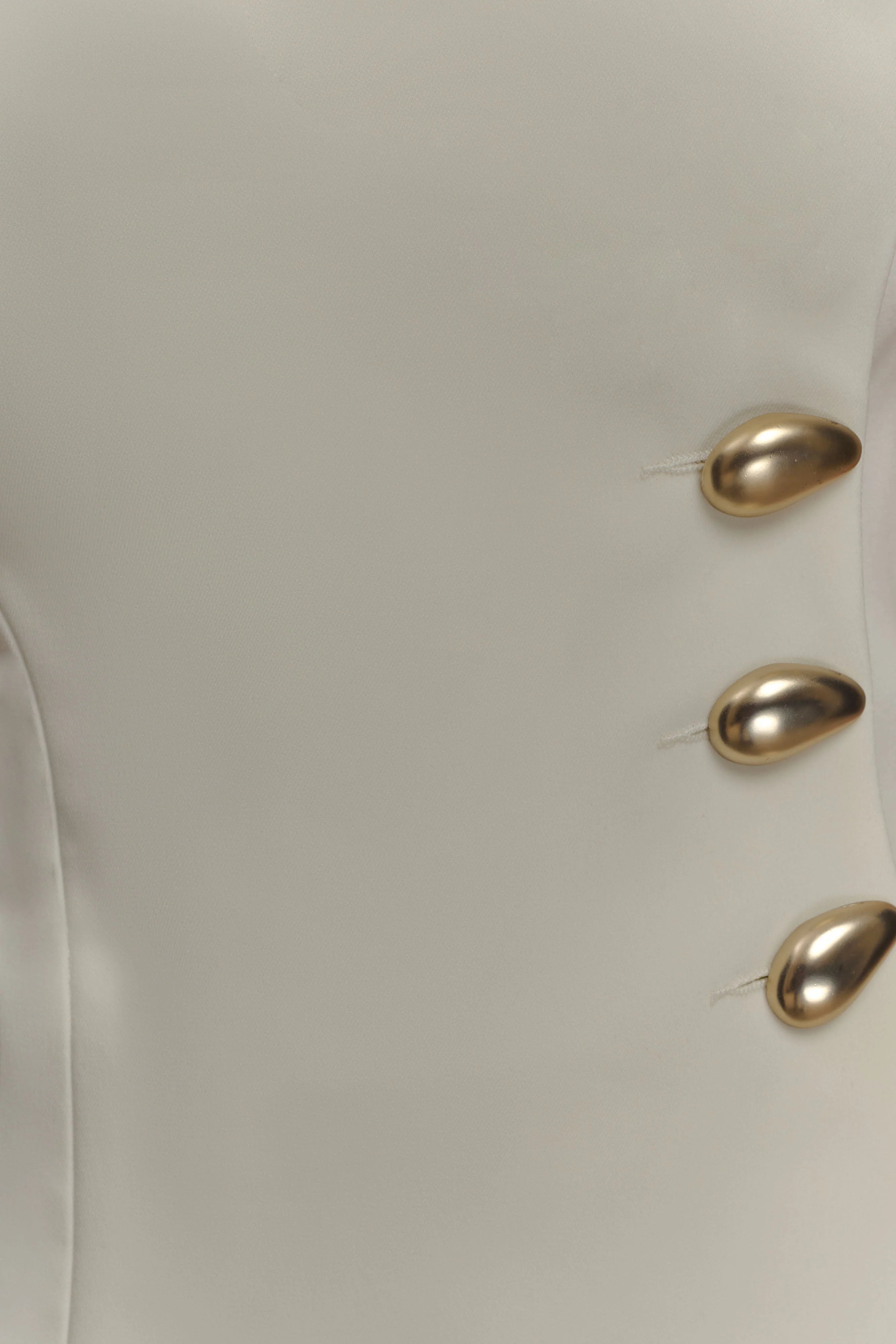 Lindie Strapless Suiting Top - Ivory