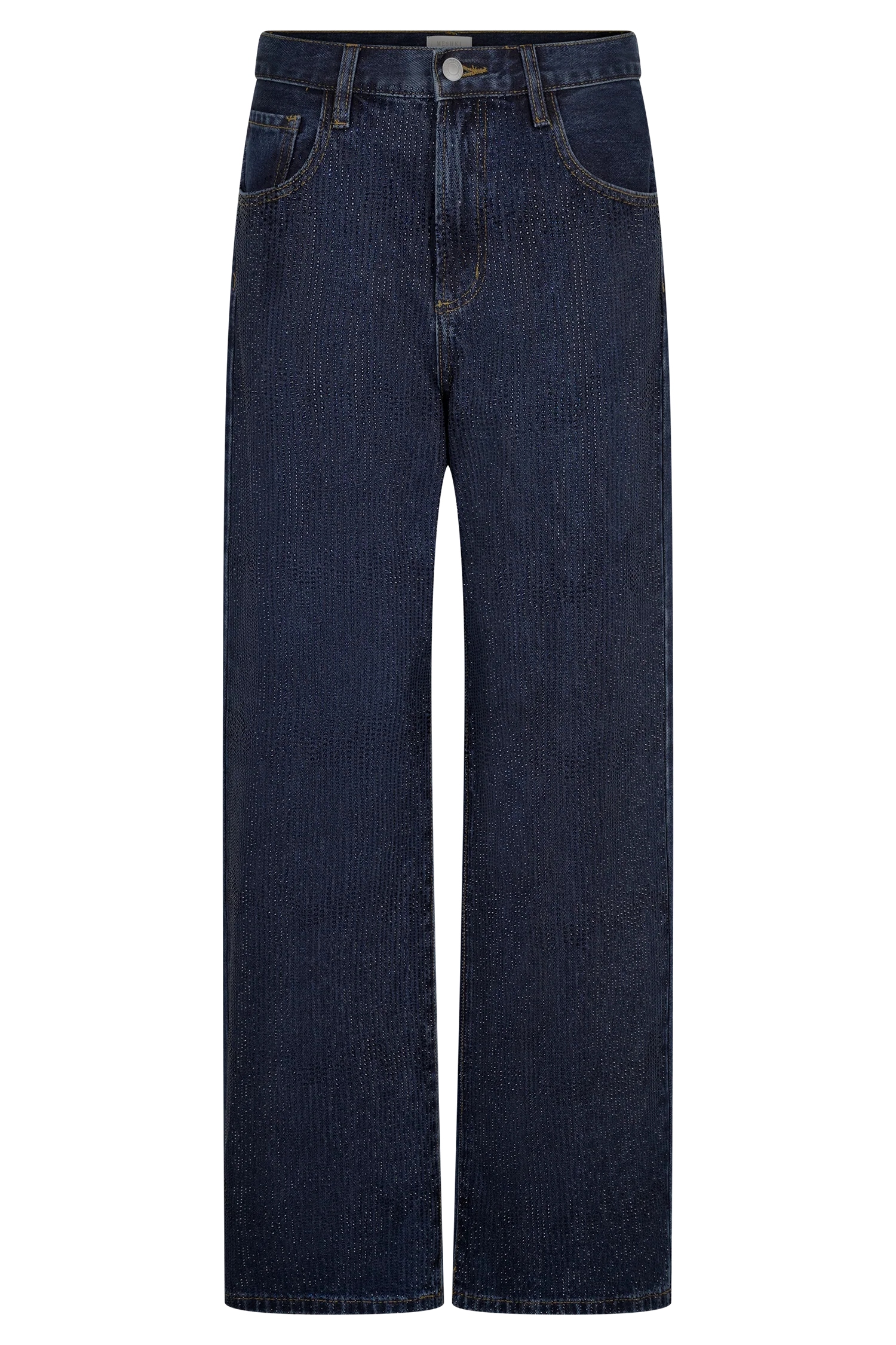 Laina Mid Rise Diamante Denim Jeans - Midnight Blue