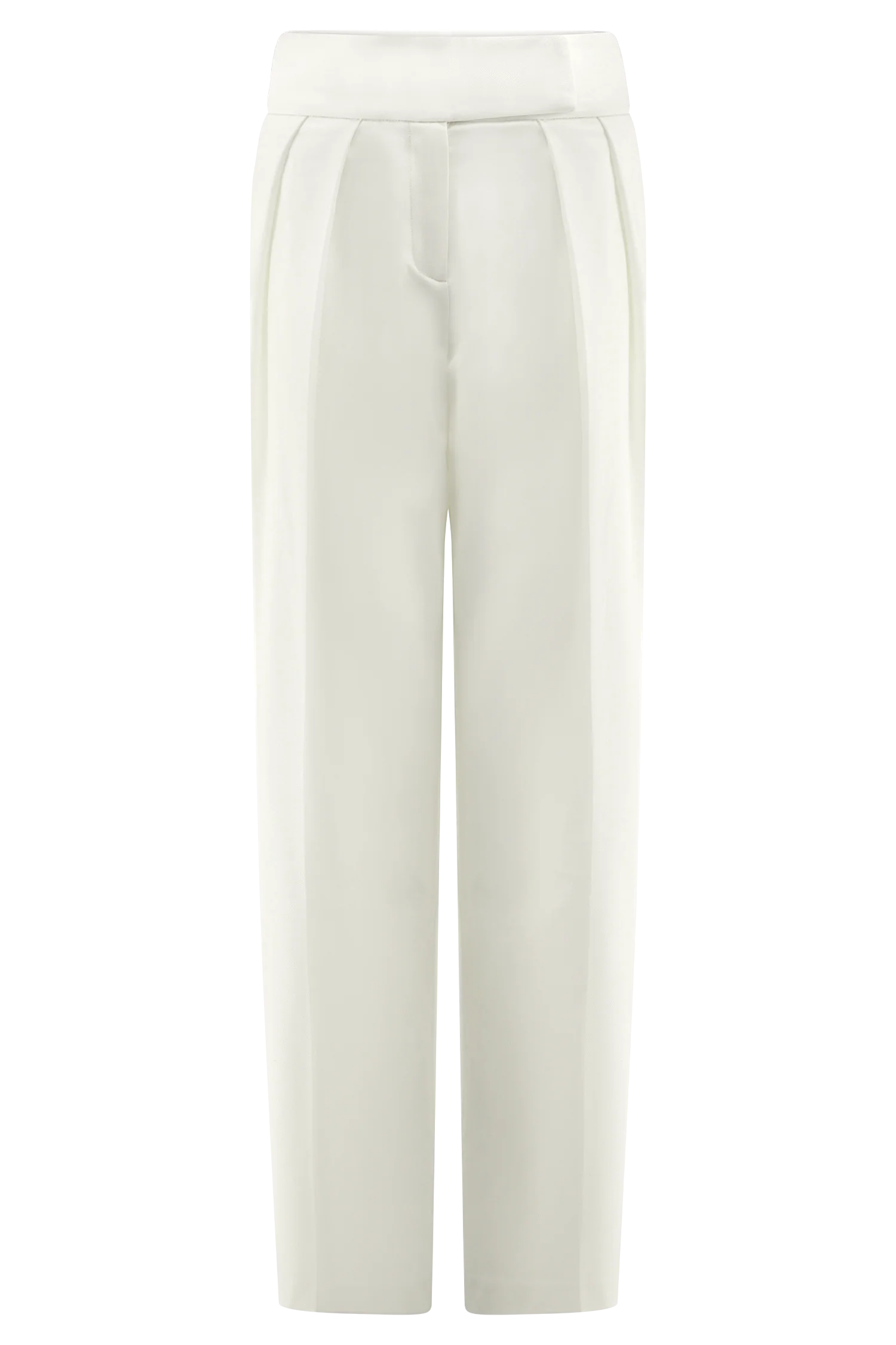 Penelope Pleated High Waisted Pants - Ivory