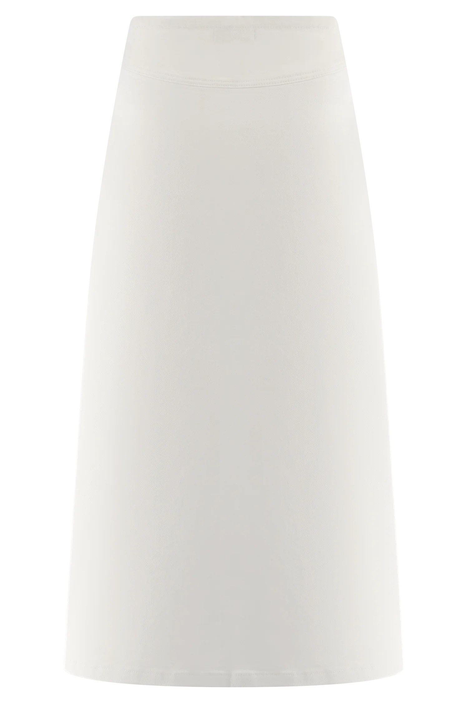 Cecilia Denim A-Line Midi Skirt - White