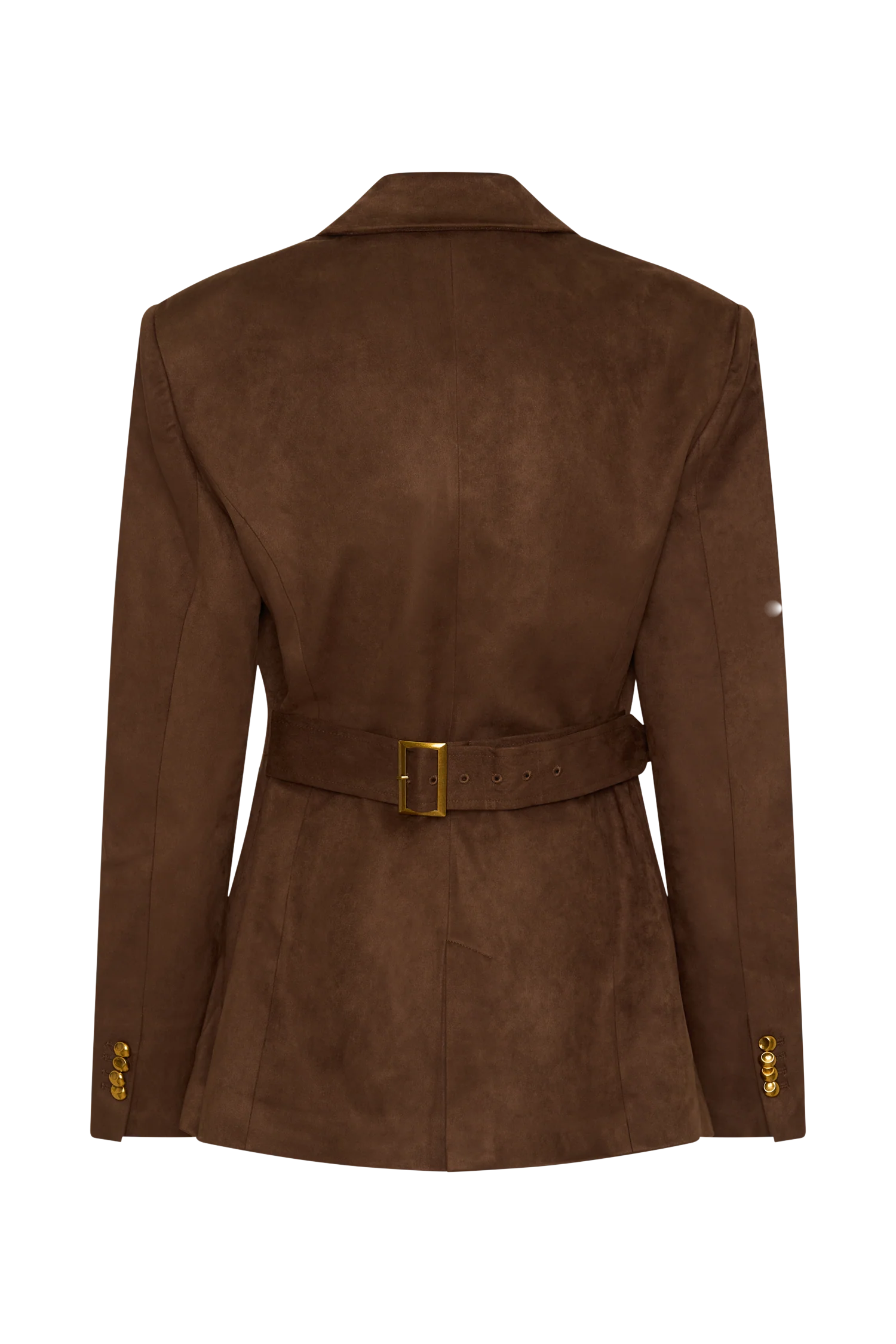 Sally Faux Suede Cinched Blazer - Milk Chocolate