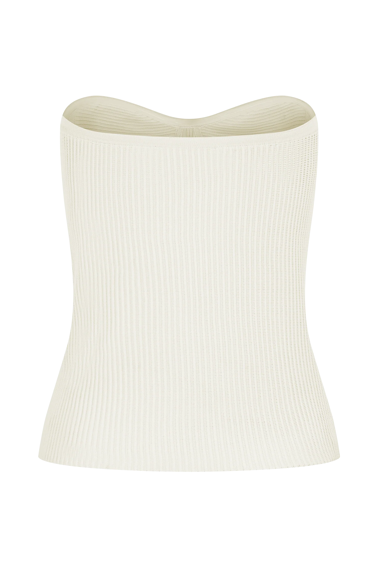 Elodie Strapless Cupped Knit Top - Ivory