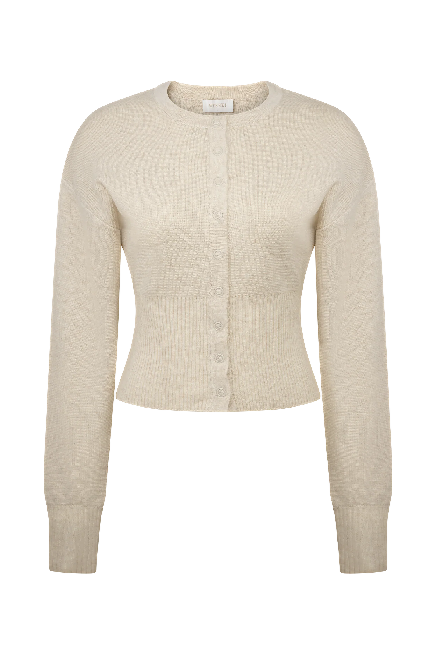 Ferne Button Up Knit Cardigan - Oat Marle