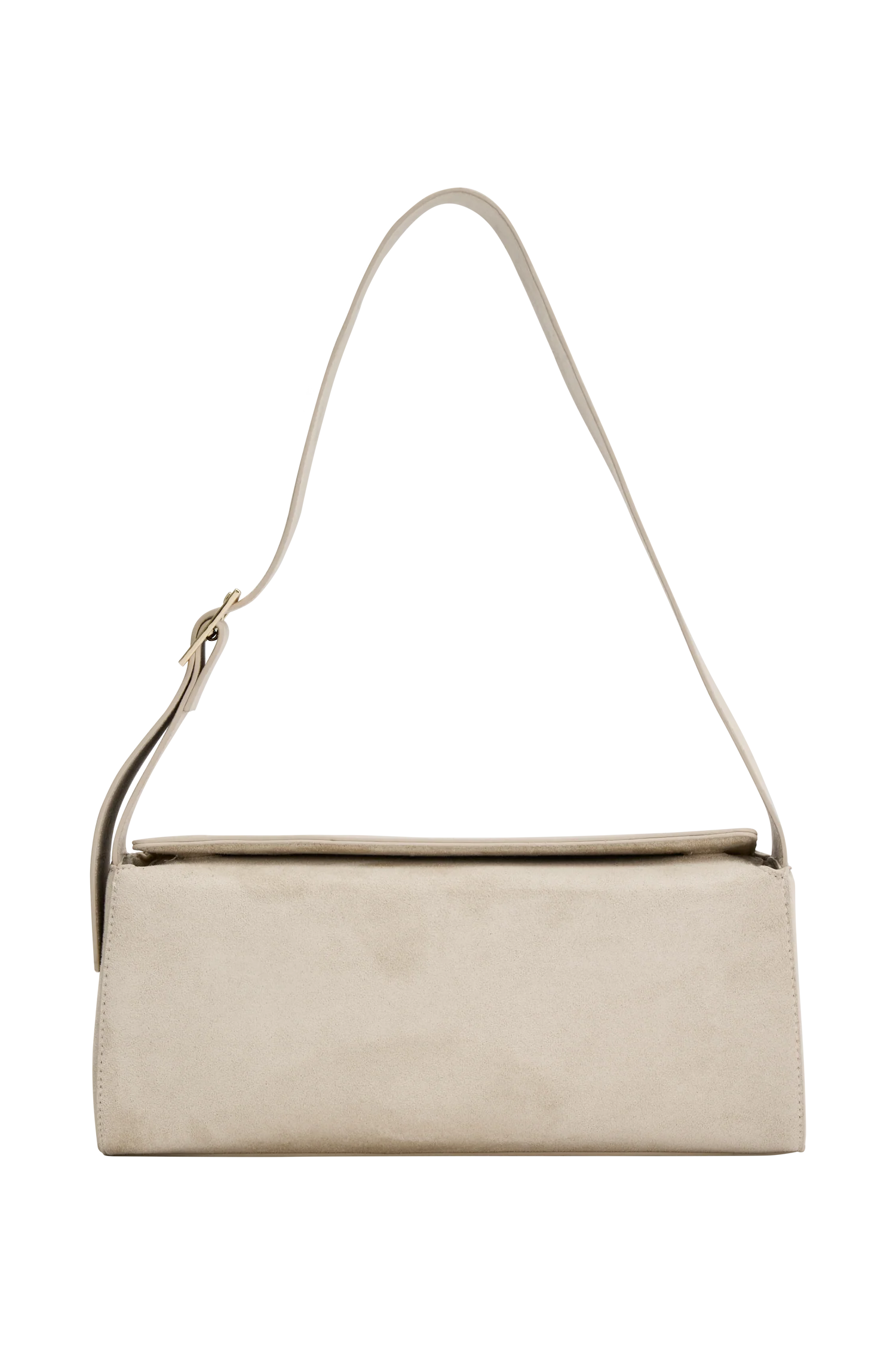 Maria Faux Suede Shoulder Bag - Stone